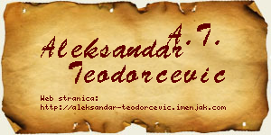 Aleksandar Teodorčević vizit kartica